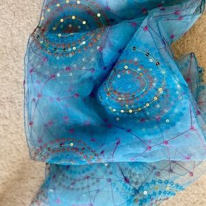 Beautiful turquoise organza fabric